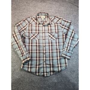 American Rag plaid button up with pearl snaps Size M